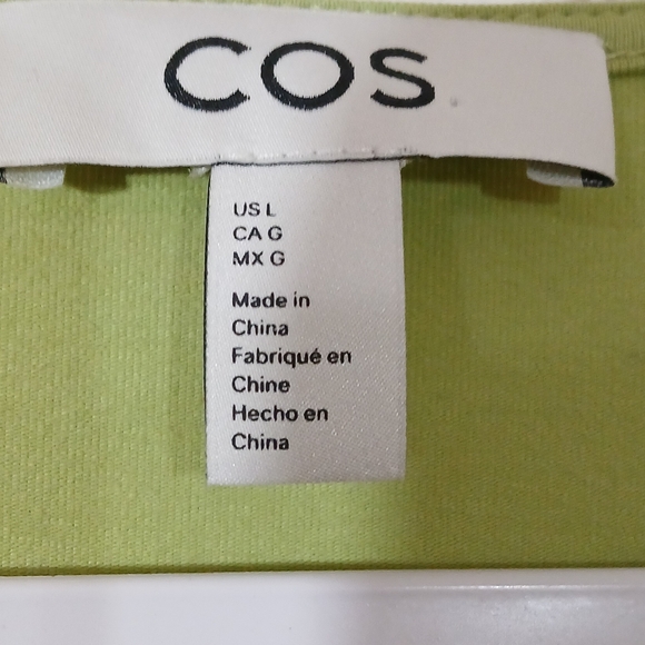 COS Minimalist Oversized T-Shirt Dress Lime Green Short Sleeve Pockets - Picture 10 of 10